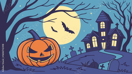 Horror and Fun Halloween Color Illustration