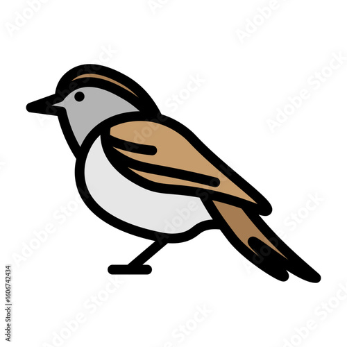 Sparrow Vector Filled Icon Design