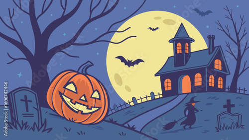 Horror and Fun Halloween Color Illustration