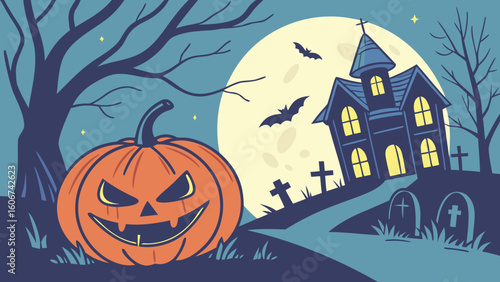 Horror and Fun Halloween Color Illustration