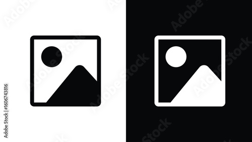 Simple image placeholder icon for website design