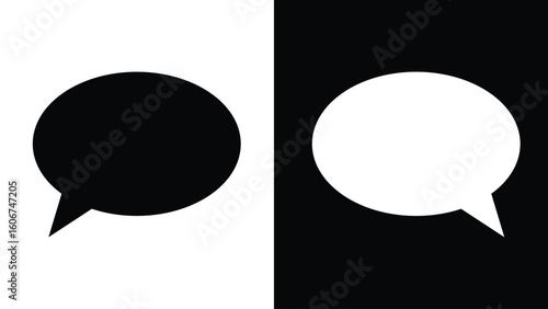 Black and white communication bubble graphics
