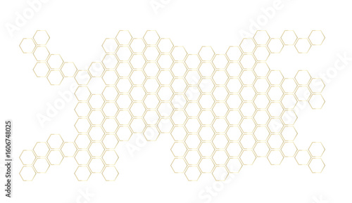 Honeycomb structure. Honey comb. Bee products in sketch style. Vector