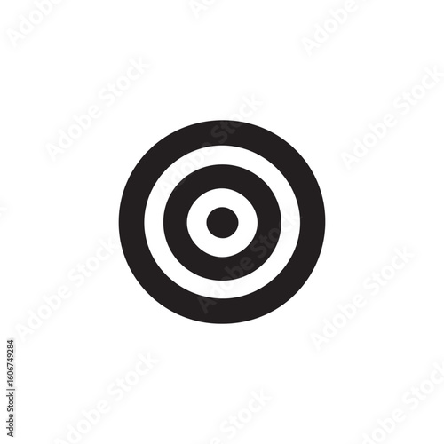 Target silhouette black and white vector icon