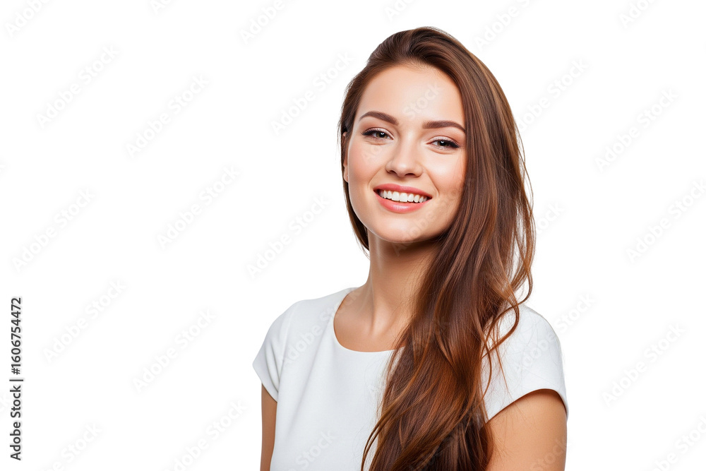 portrait of a smilling young woman isolated on white portrait of a smilling young woman isolated on white