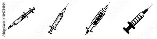 Doctors often utilize syringes to prevent and treat malignant diseases, as represented by the Syringe Icon Vector