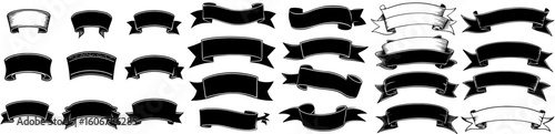 Isolated hand-drawn ribbon banners are provided as vintage style elements to enhance your design works with a modern illustration touch