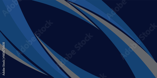 Vector blue line background curve element with black space for text and message design, overlapping layers