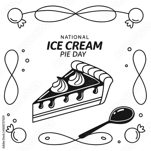 NATIONAL ICE CREAM PIE DAY vector illustration