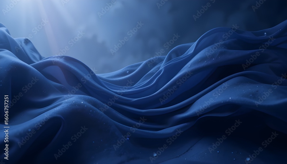 Obraz premium Dark Blue Abstract Waves – Dynamic Fluid Motion Art Background