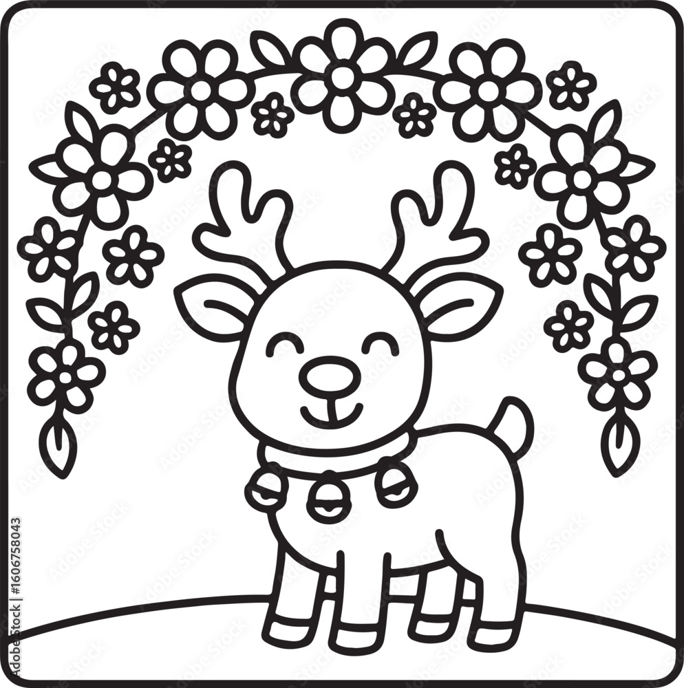 Fototapeta premium Cozy Moments Bold Line Coloring Page – Relaxing Hygge-Inspired Illustration
