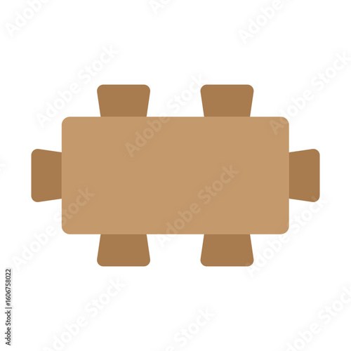 Dining Table Vector Flat Icon Design