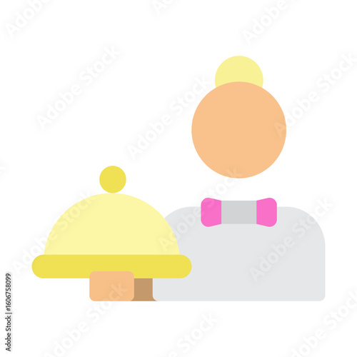 Waitress Vector Flat Icon Design