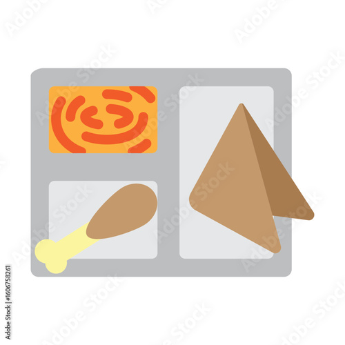 Meal Prep Tray Vector Flat Icon Design