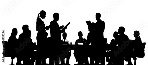 Business team in a meeting, actively engaged in discussion and collaboration around a table