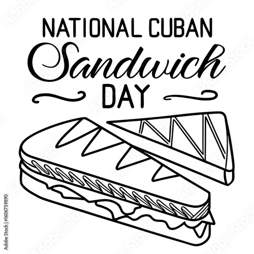 NATIONAL CUBAN SANDWICH DAY vector illustration
