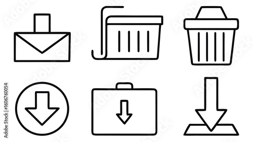 File Management Icon Set – Vector Icons for Cloud Storage, Documents, and Digital Organization