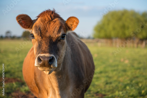 Close up of a Red heifer, cow