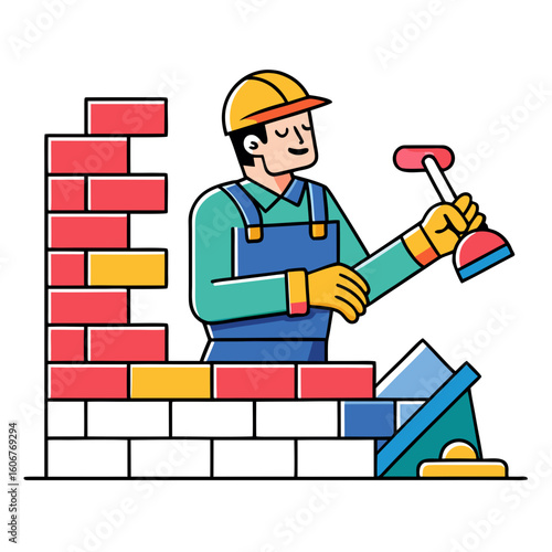 construction worker with trowel