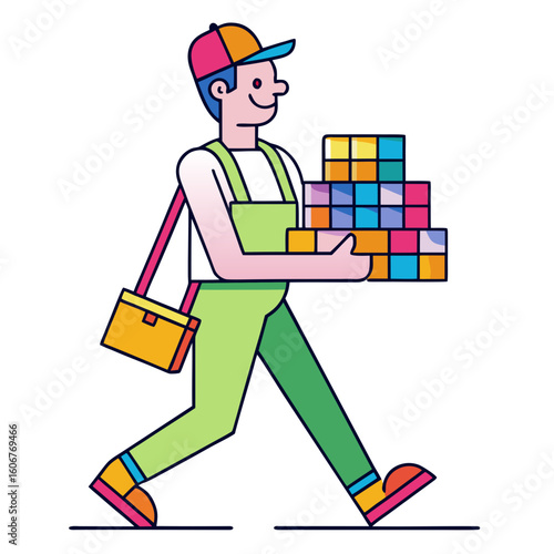 delivery man delivering parcel