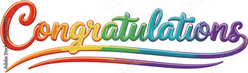 congratulations colorful lettering and underline vector illustration white background EPS file download.