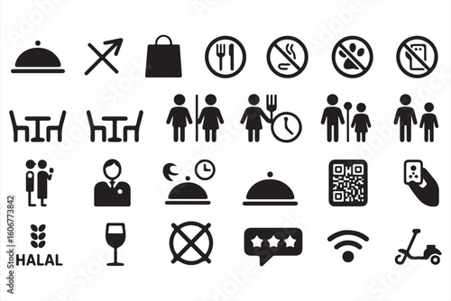 Hospitality and Service Icons for Digital and Print Use