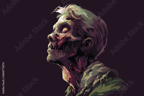 Scary Undead Zombie Illustration