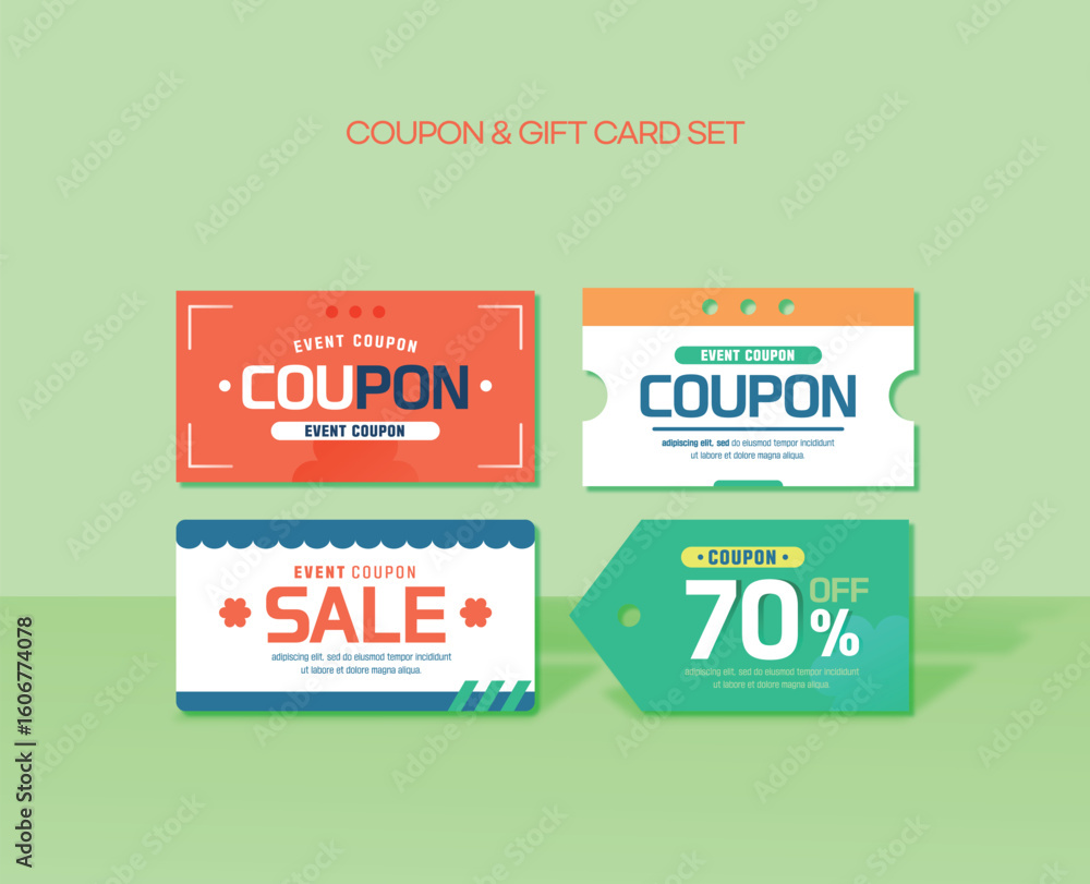 Fototapeta premium 쿠폰 상품권 티켓 오브젝트 08