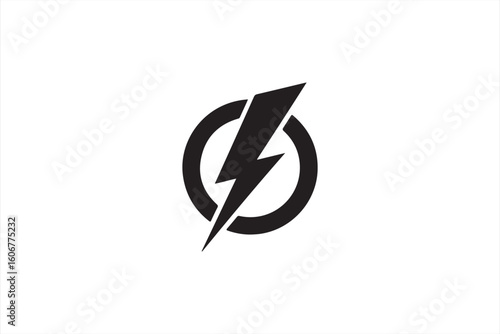 Vector Icon of Power Symbol with Lightning