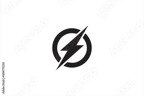 Electric Power Icon with Lightning Bolt