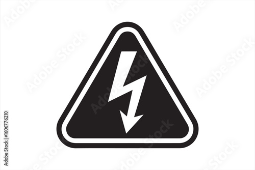 Electrical Hazard Warning Icon with Lightning Bolt