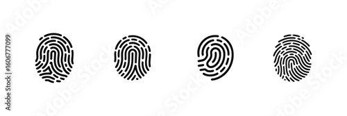 Fingerprint scanning icon set