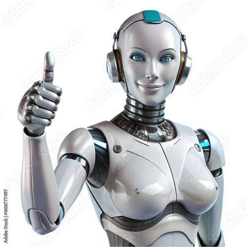 Friendly Robot Giving a Thumbs Up