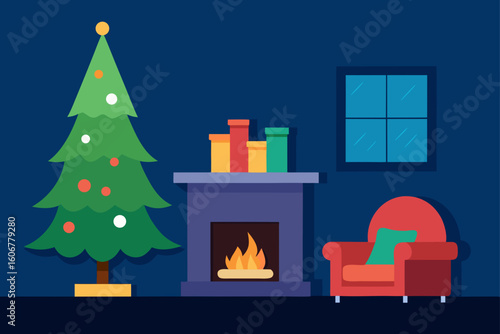 cozy living room fireplace christmas tree warm festive home