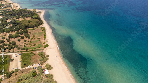 Wallpaper Mural aerial view of the sea in Corsica Island with turquoise water lagoon and beach lagoon Torontodigital.ca