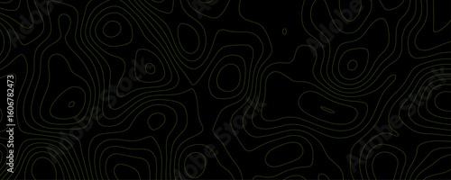 Lime green topographic contour lines on black background