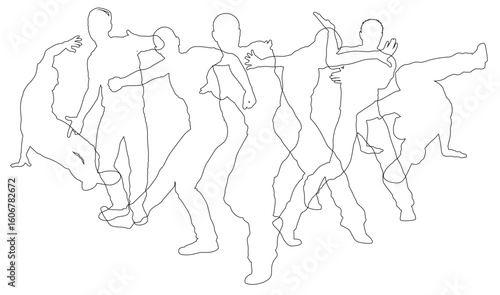 Street dancers dancing silhouette hip hop dance silhouettes poses set