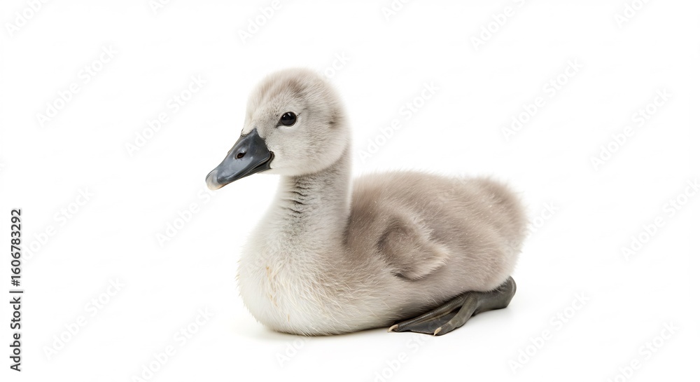 ふわふわ雛鳥 白背景で穏やかに休息 柔らかな光輝く. AI Generated ふわふわ雛鳥 白背景で穏やかに休息 柔らかな光輝く. AI Generated