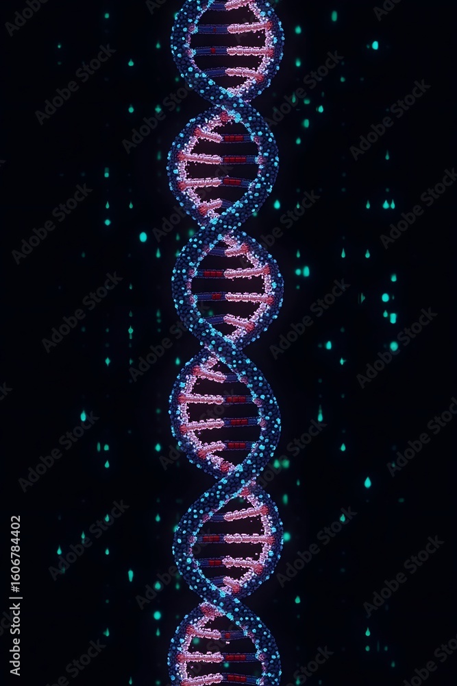 Obraz premium Pixel Code: DNA in 8-Bit Style
