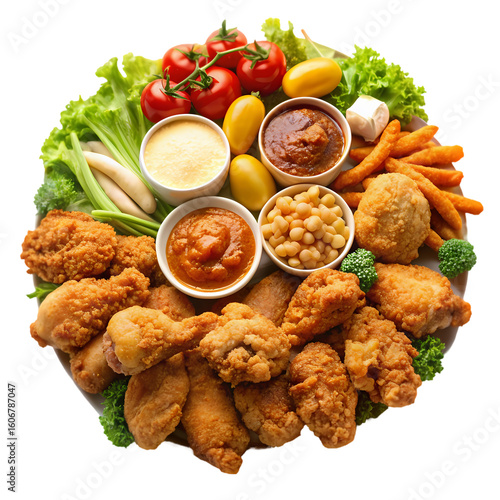 Crispy Fried Chicken Platter with Sides