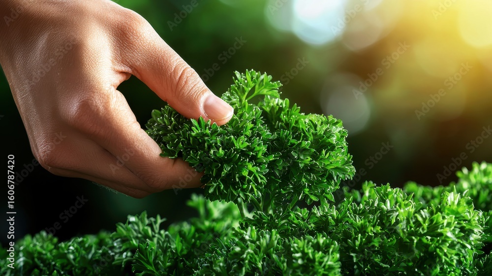Fototapeta premium Harvesting Fresh Herbs