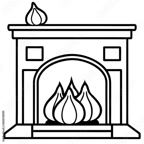Cozy Fireplace with Garland