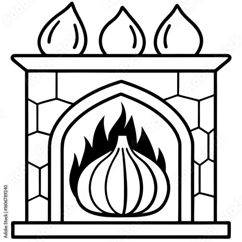 Cozy Fireplace with Garland