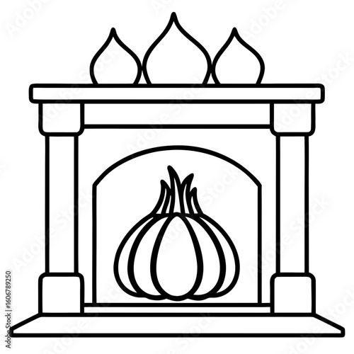 Cozy Fireplace with Garland