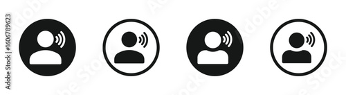 Listen vector icons set. Listening vector icon designs. Listen sign