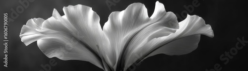 Iris minimal with tempo and flower concept. Elegant close-up of a delicate flower highlighting its petals.