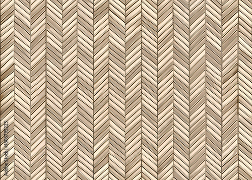 Beige chevron pattern with a neutral palette. Abstract architectural design with a repeating chevron pattern.