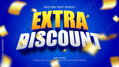 extra discount editable text effect 3d 