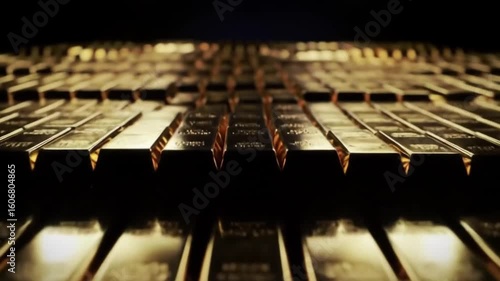 Wallpaper Mural Gold Bars Stacked in Secure Vault Storage Torontodigital.ca