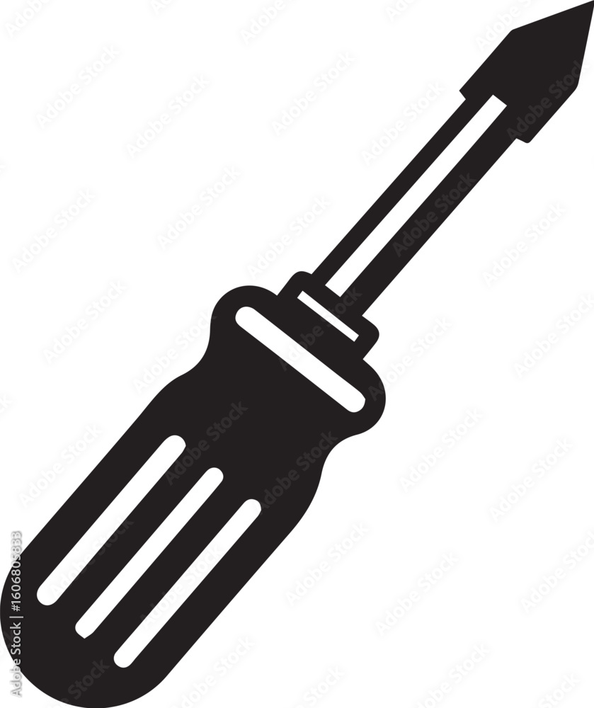 Fototapeta premium Screwdriver simple black and white illustration